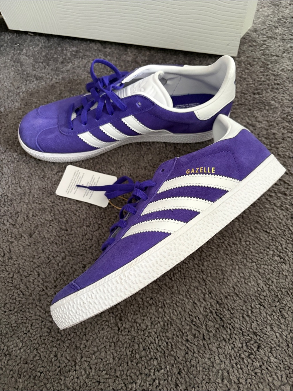 adidas Women's Purple and White Suede Sneakers